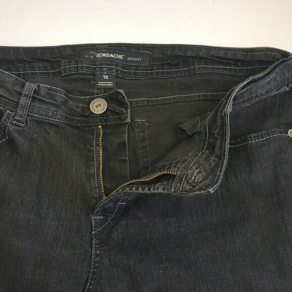 Jordache Black Skinny Jeans size 16 - Picture 4 of 5
